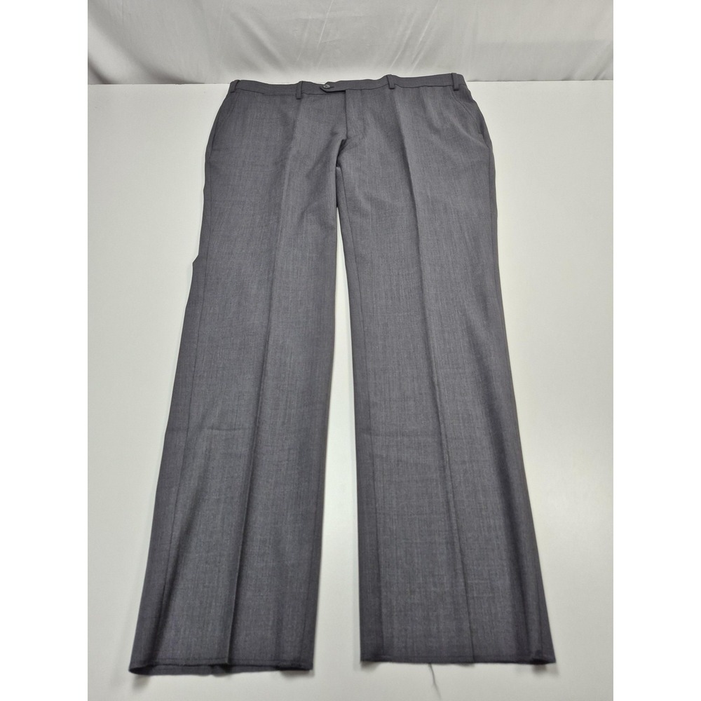 Giles & Jasper Dress Pants Men's 42x36 Gray Wool Stretch Modern Fit Formal